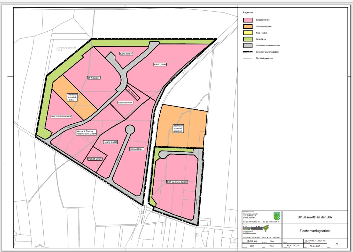 Plan Gewerbegebiet Stand Juli 2021